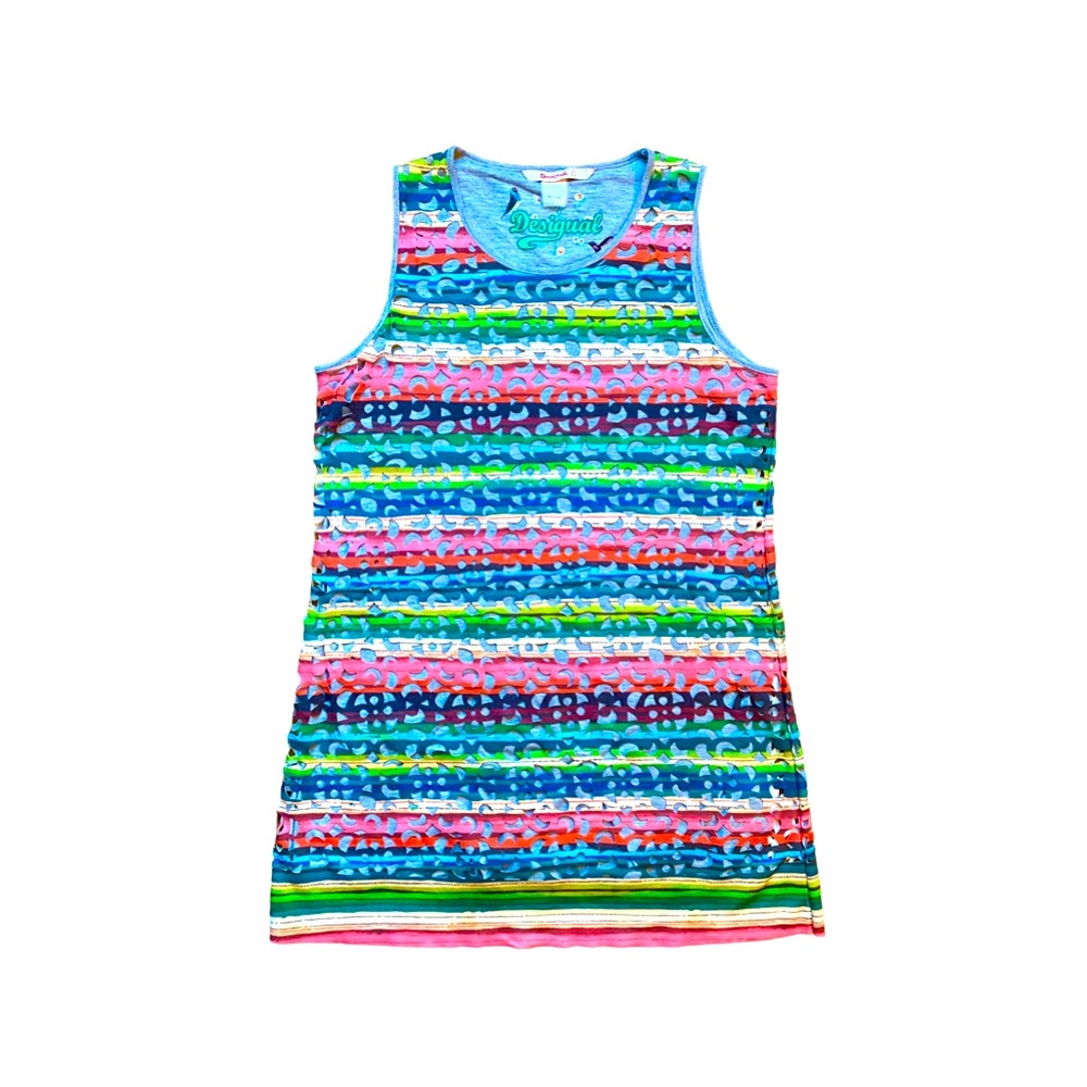 DESIGUAL ABSTRACT PRINT OVERLAY DRESS